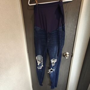 Stylish Blue Ripped Jeans with Black Top